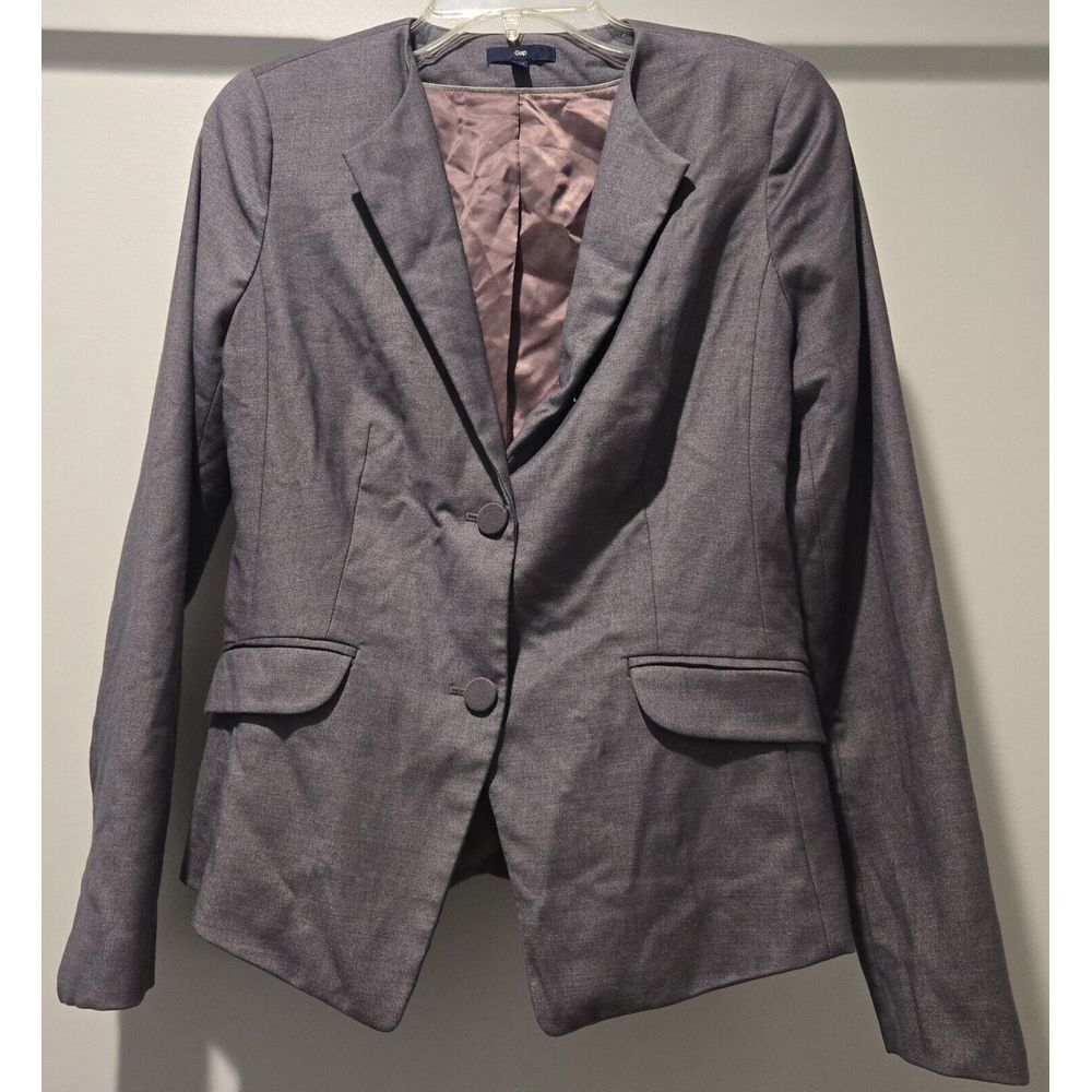 Gap Womens Blazer Jacket Gray Career‎ Business Casual Office Workwear Size 4